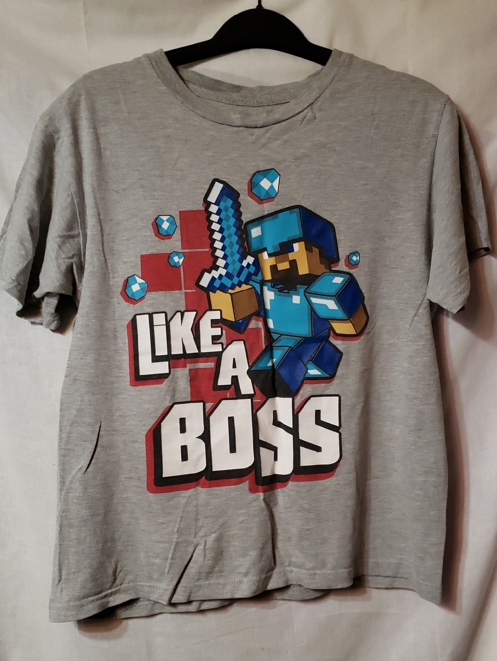 Minecraft - "Like A Boss" Gamer Graphic Tee - Kids Short Sleeve